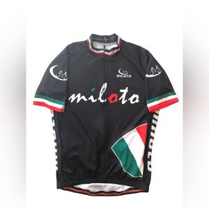 MILOTO Italia Cycling Short Sleeve Zip Jersey Black Men’s  XL